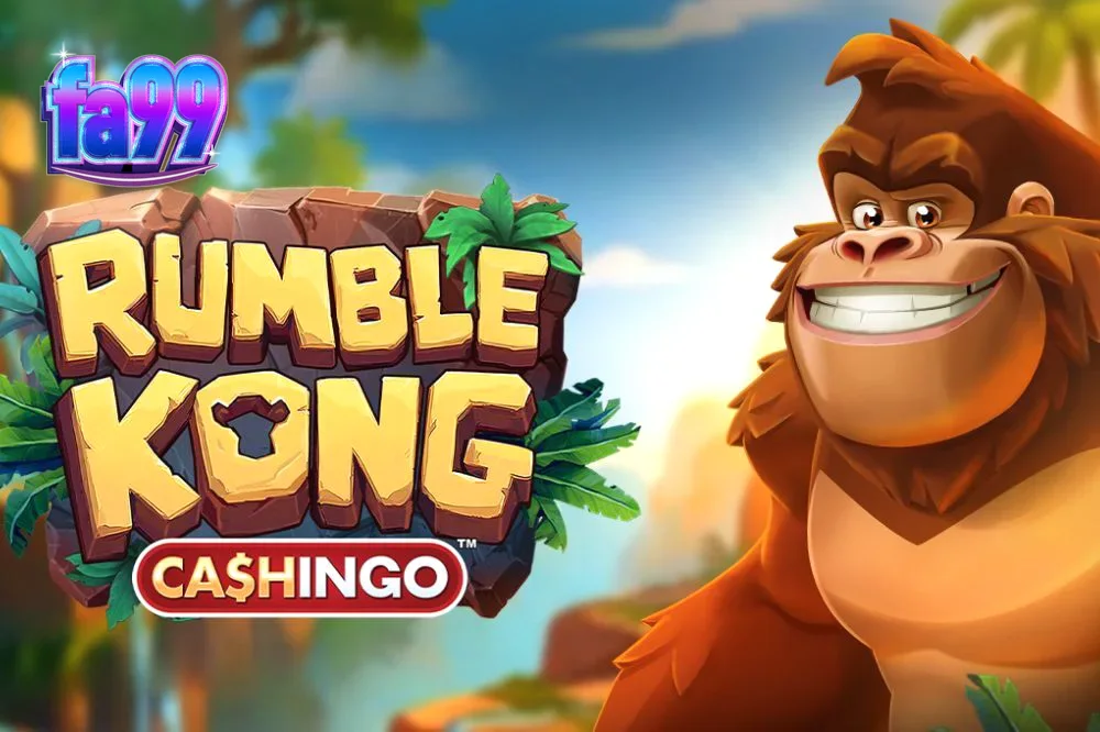 Tampilan visual slot Rumble Kong CASHINGO dengan tema hutan yang intens